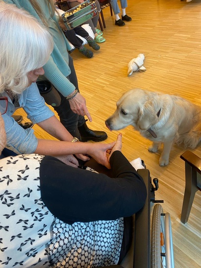Besuch von Denise und ihrem Therapiehund Ginger